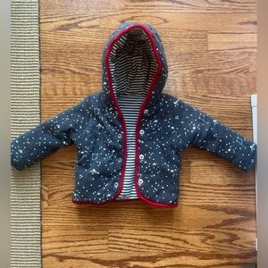 Burt's Bees Baby Reversible Stripes & Star Pattern Organic Cotton Jacket | 6-9M